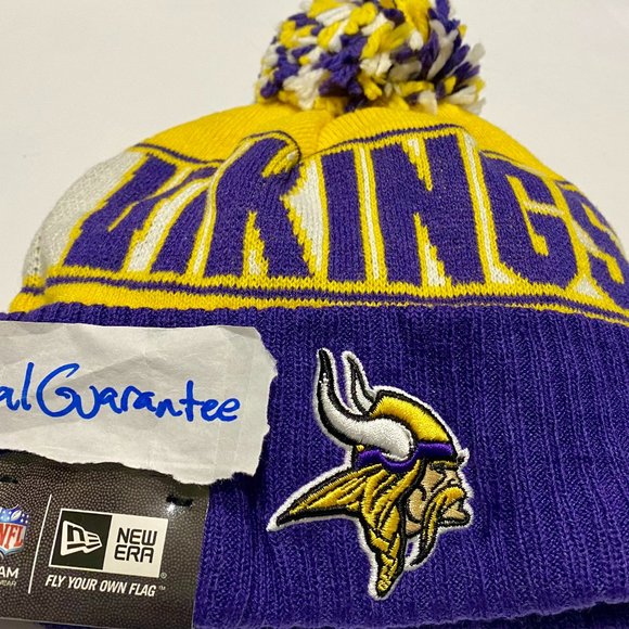RARE 100% New Era Minnesota Vikings REP UR TEAM Sport Knit Hat NFL Winter Beanie